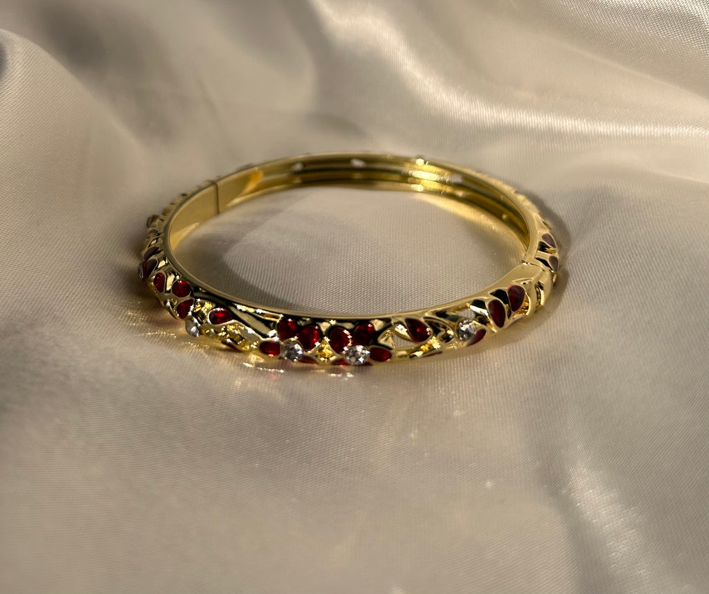 Eclipse Rouge 18k Gold Plated Burgundy Gemstones