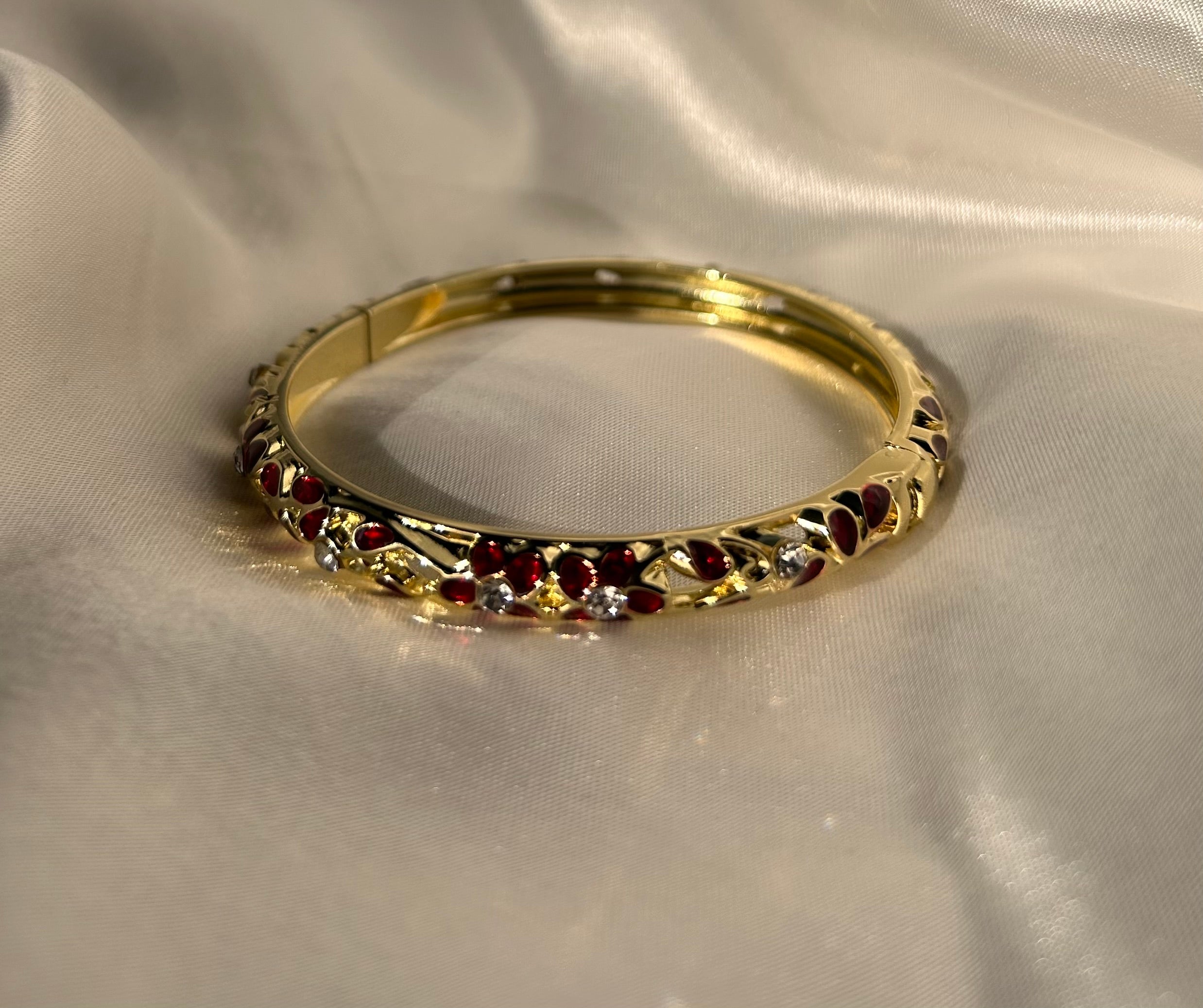 Eclipse Rouge 18k Gold Plated Burgundy Gemstones