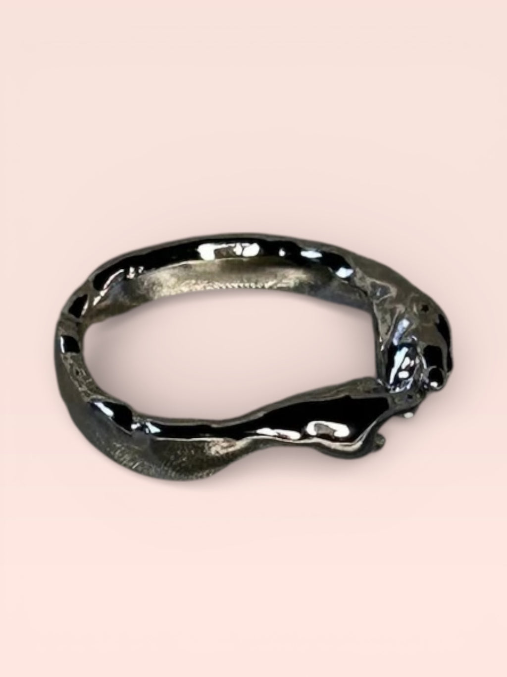 Double Finger Sculpted Silver Ring