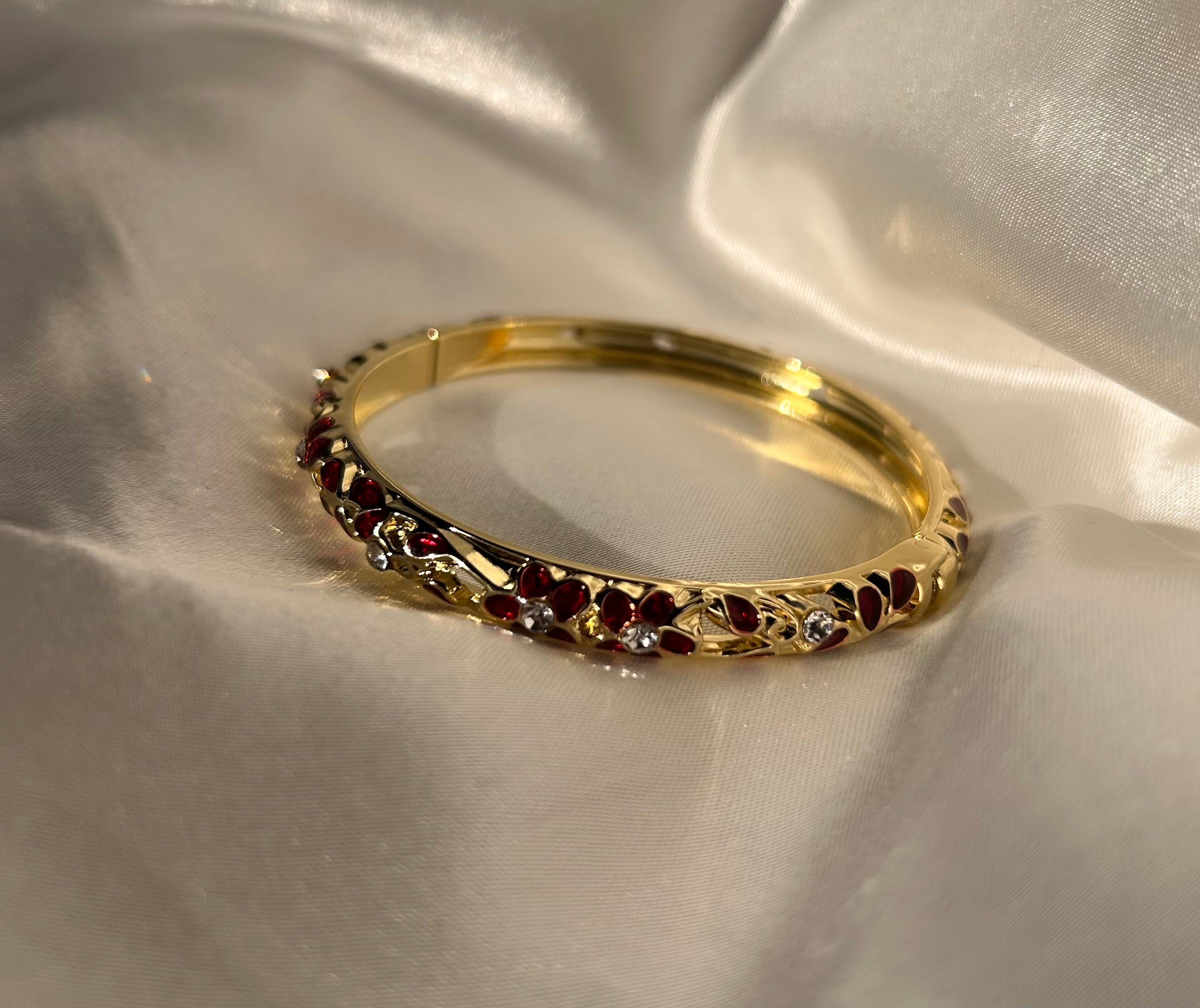 Eclipse Rouge 18k Gold Plated Burgundy Gemstones