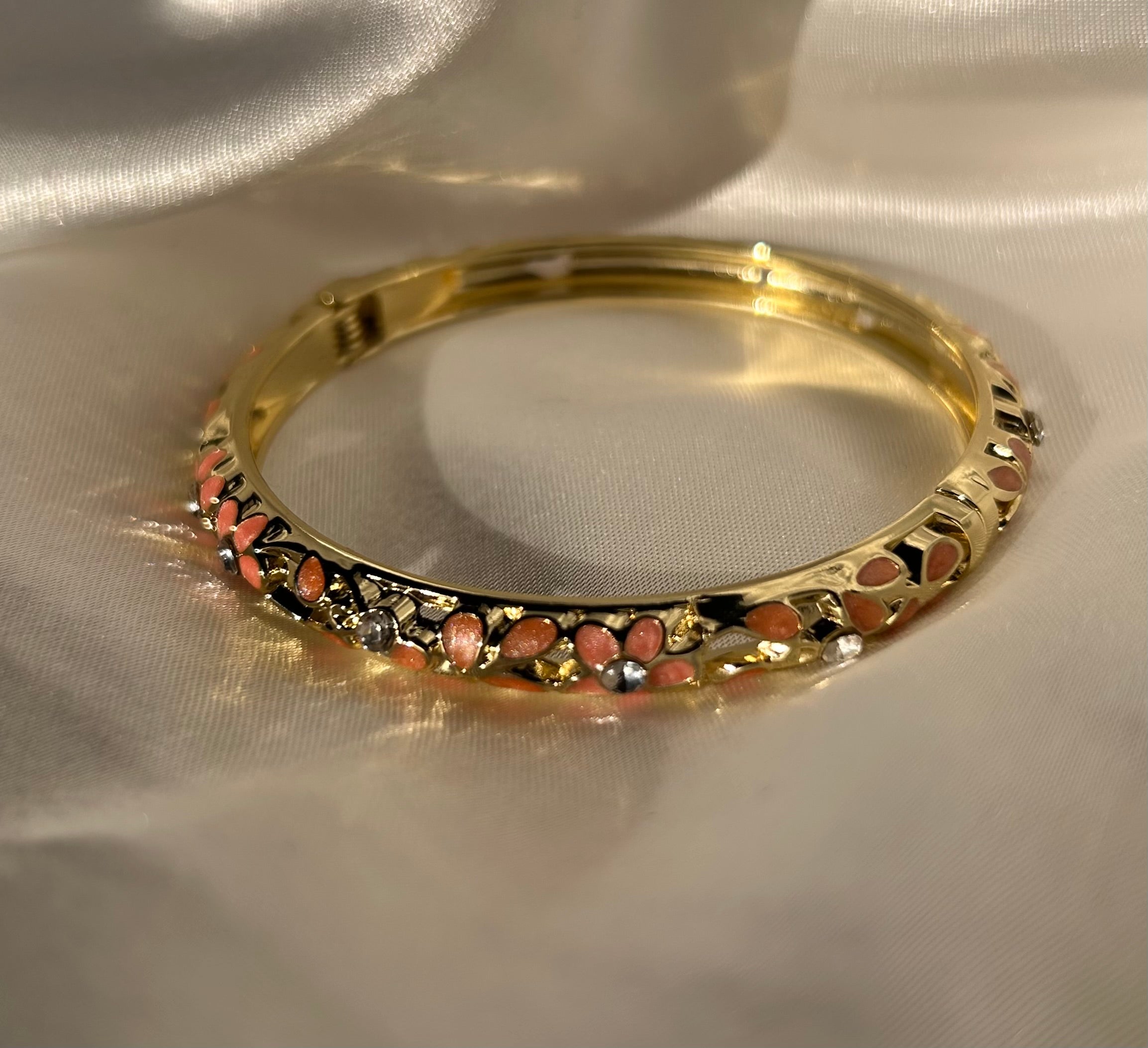 Coral Elegance 18k Gold Plated Stainless Steel Bracelet