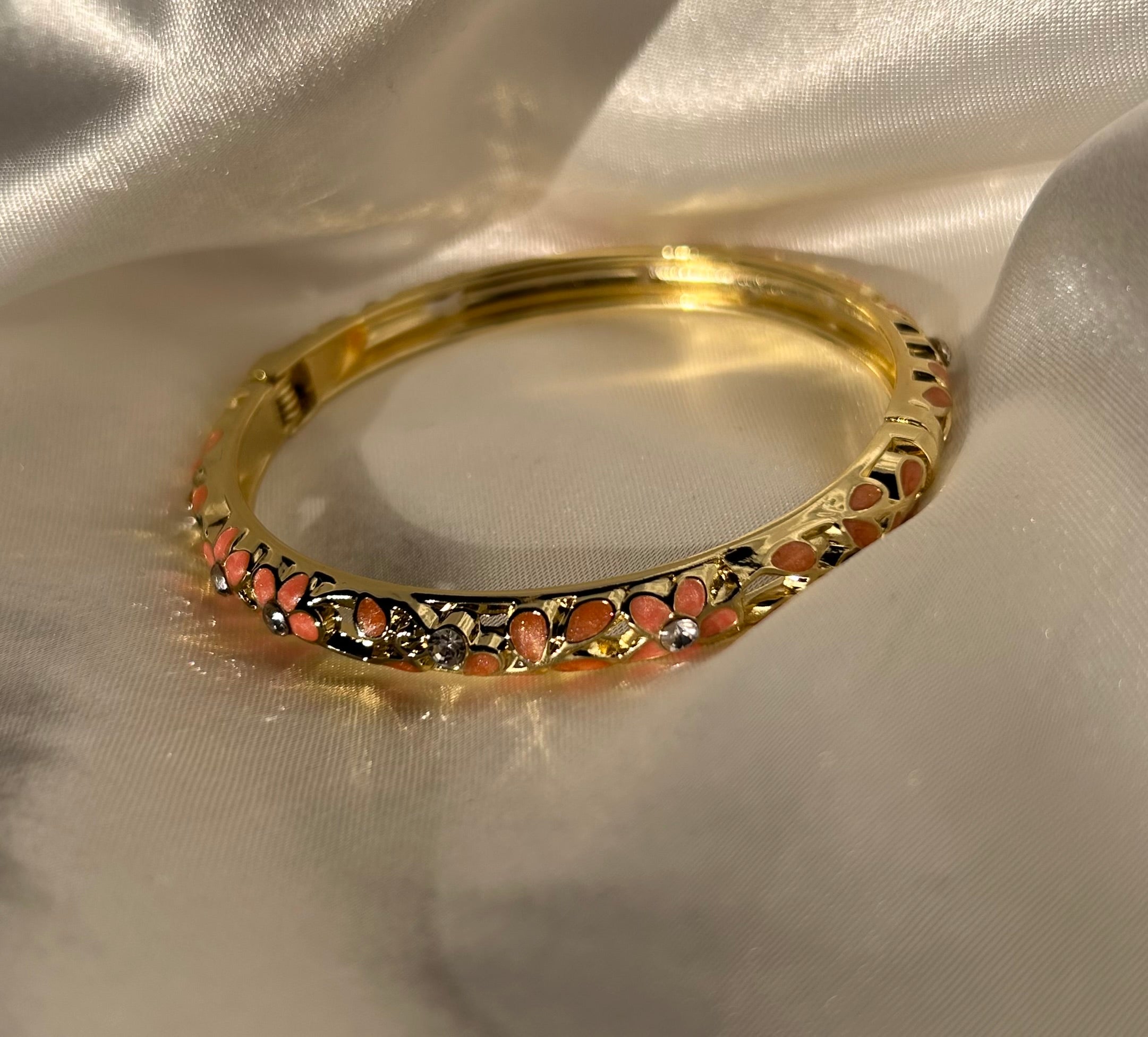 Coral Elegance 18k Gold Plated Stainless Steel Bracelet