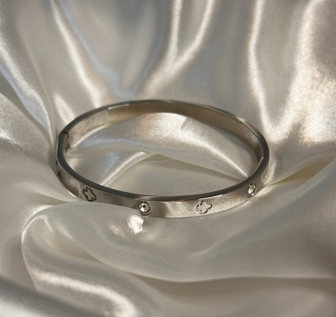 Silver Stainless Steel Bangle Bracelet