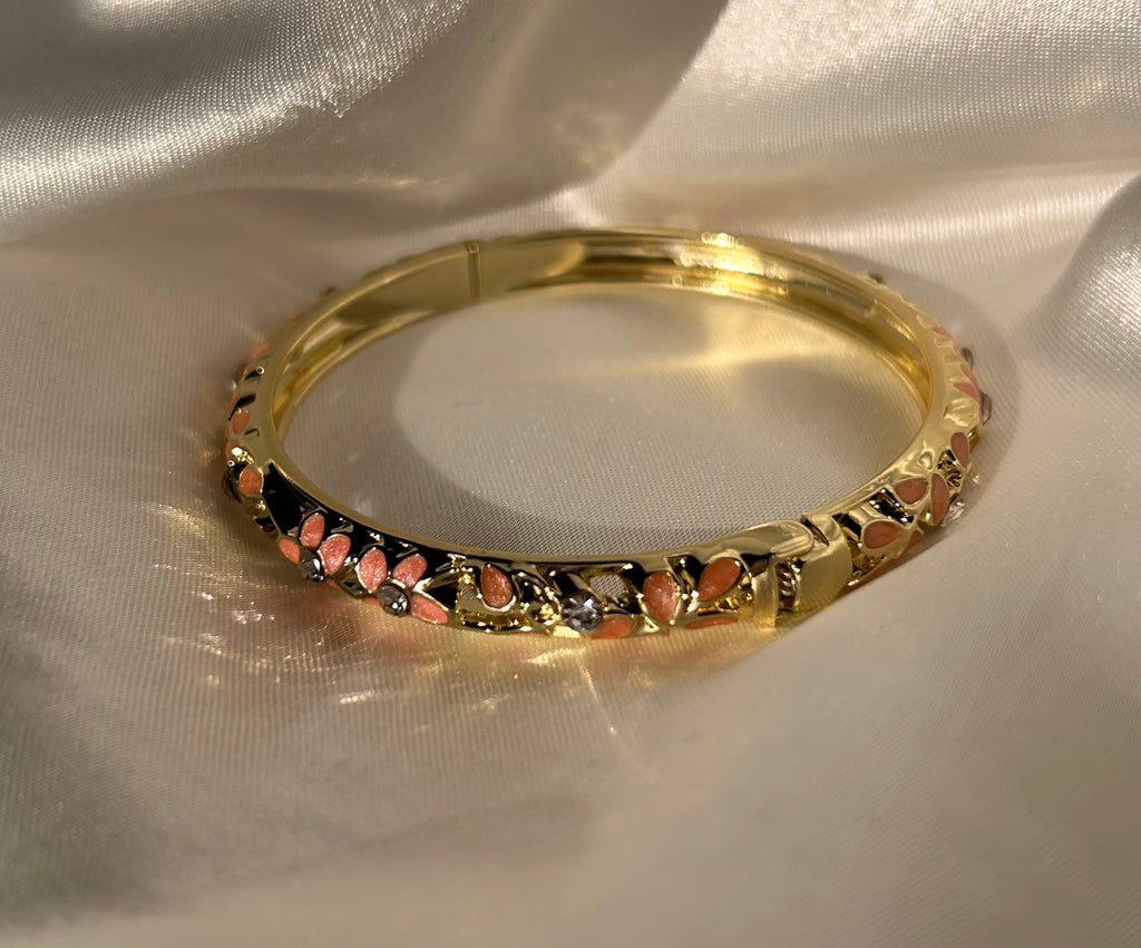 Coral Elegance 18k Gold Plated Stainless Steel Bracelet