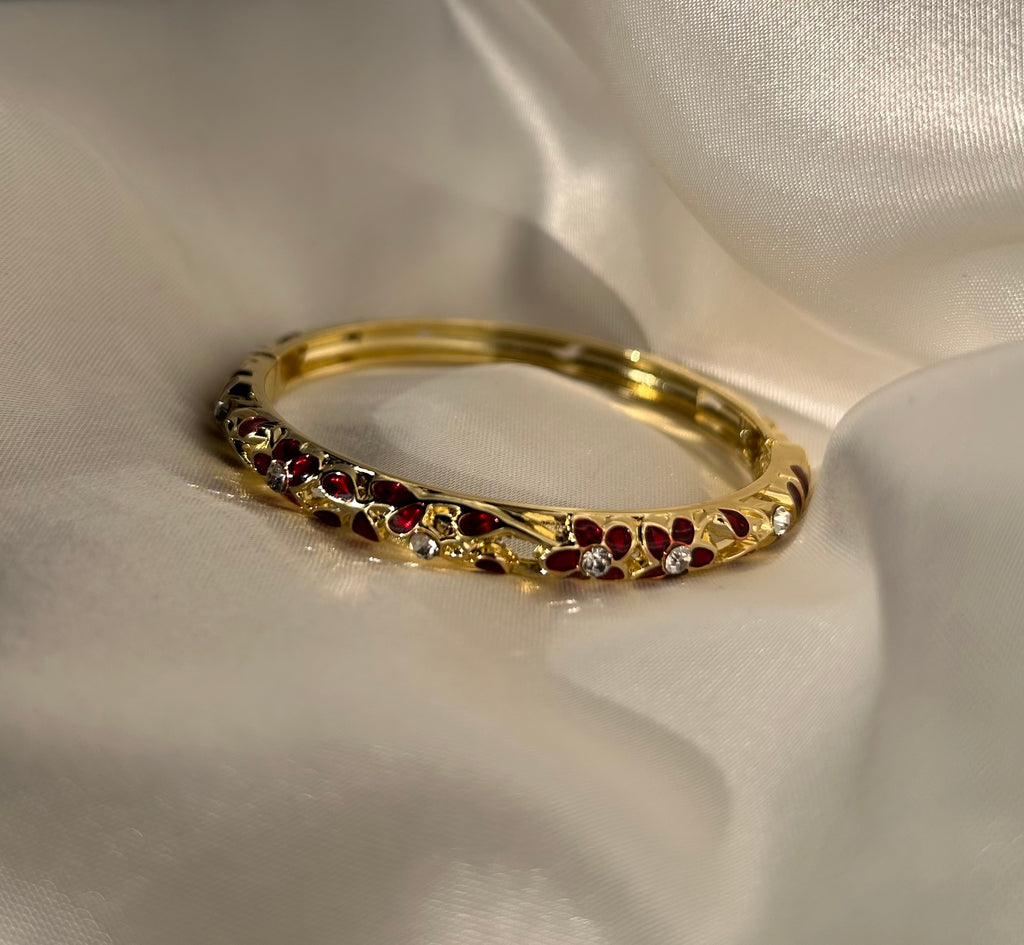 Eclipse Rouge 18k Gold Plated Burgundy Gemstones