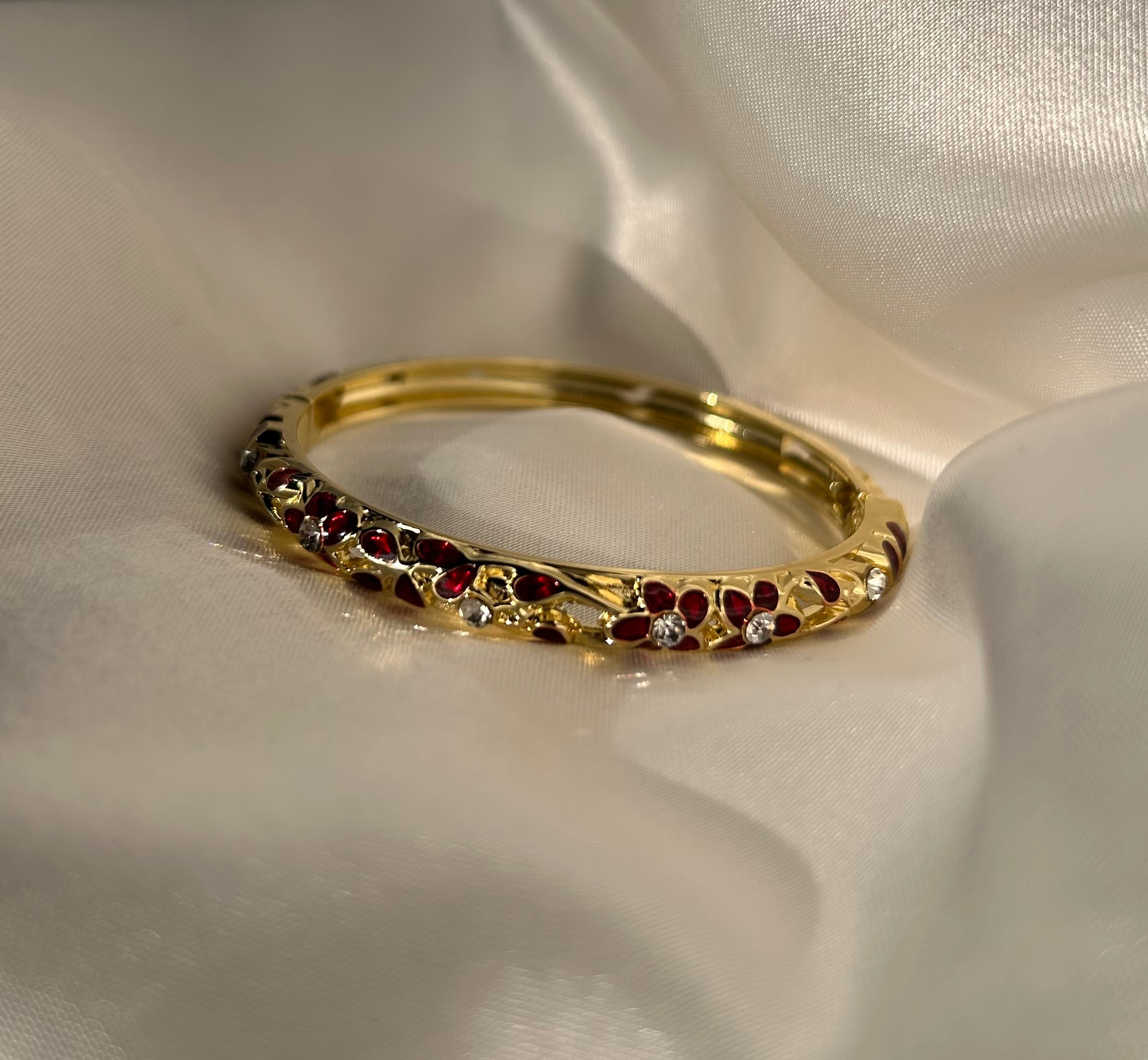 Eclipse Rouge 18k Gold Plated Burgundy Gemstones