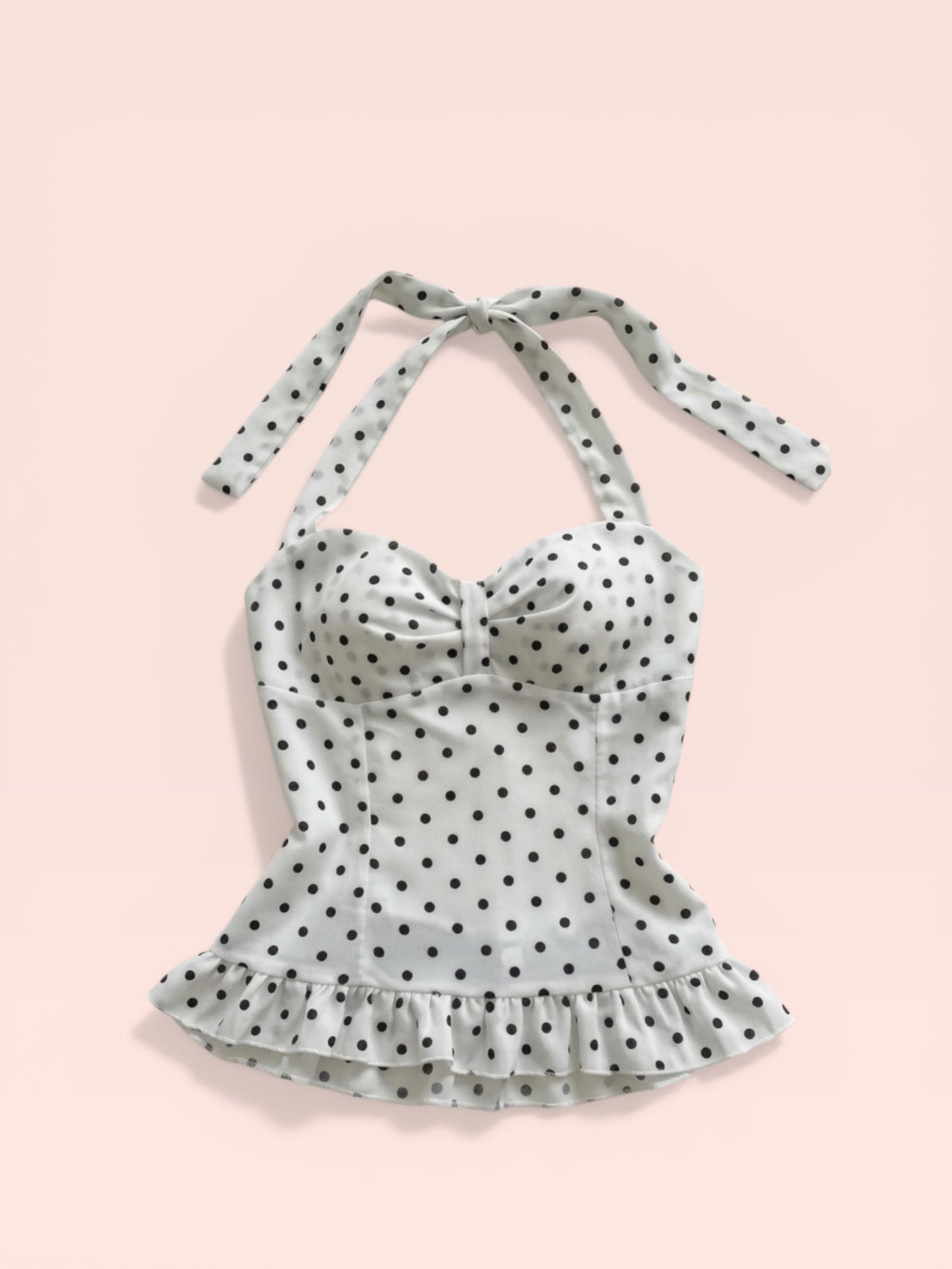 Classic peplum haltertop